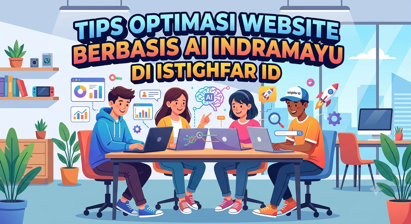 Tim profesional mempraktikkan tips optimasi website berbasis AI Indramayu bersama Istighfar ID untuk meningkatkan performa bisnis lokal secara menyeluruh.