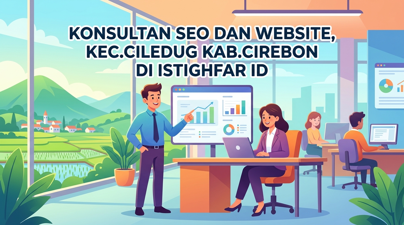 Tim ahli Konsultan SEO dan website Ciledug sedang menganalisis performa situs web di Istighfar ID