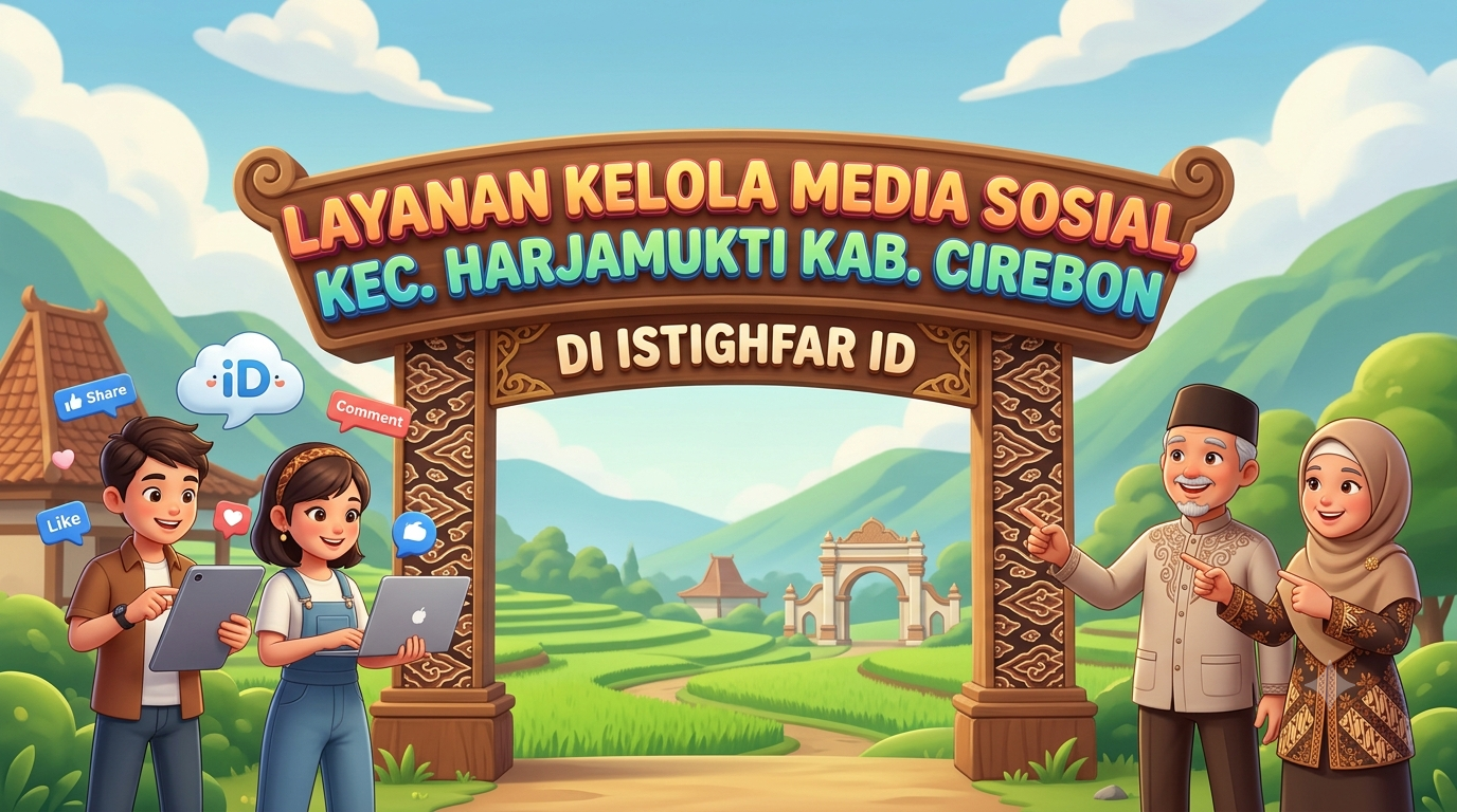 Tim profesional menjalankan Layanan kelola media sosial Harjamukti secara interaktif dan terstruktur.