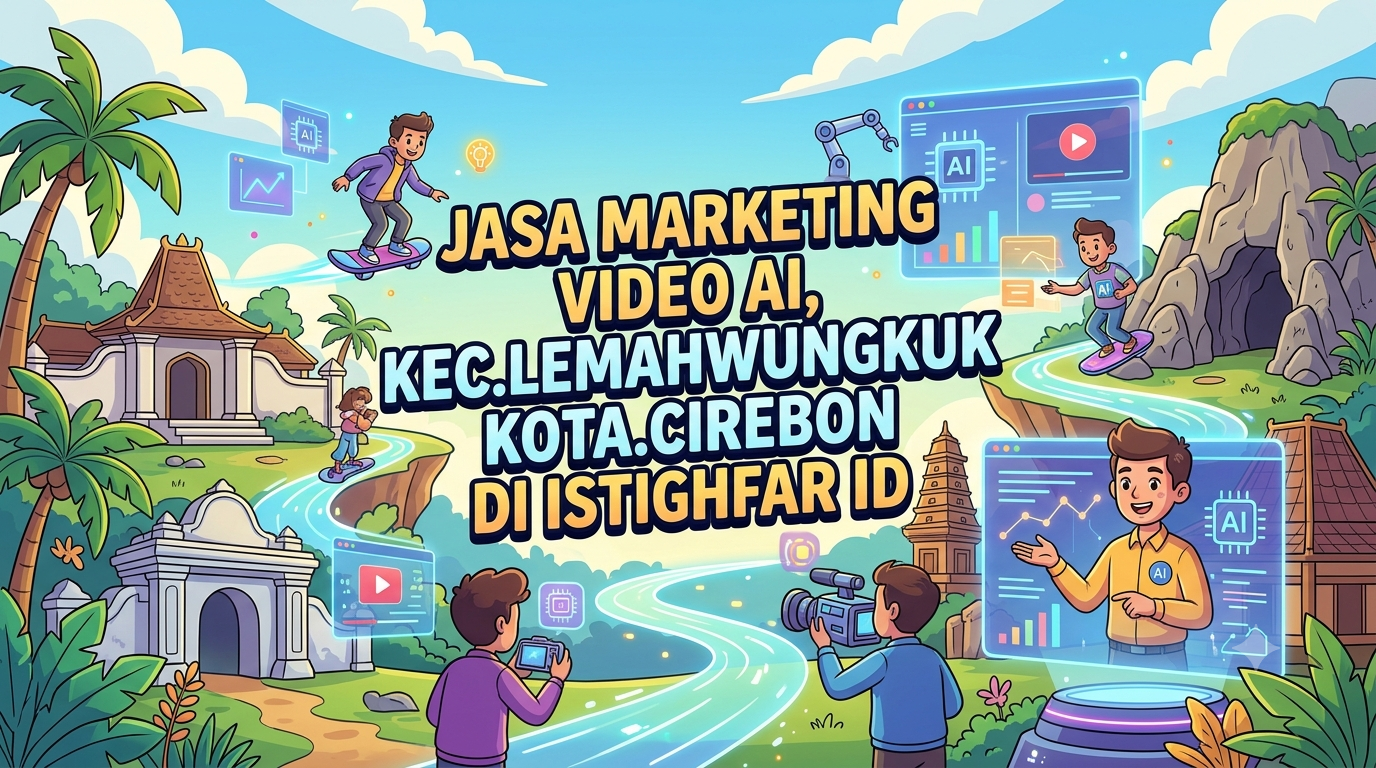 Ilustrasi tim Jasa marketing video AI Lemahwungkuk dari Istighfar.ID sedang merancang konten video otomatis