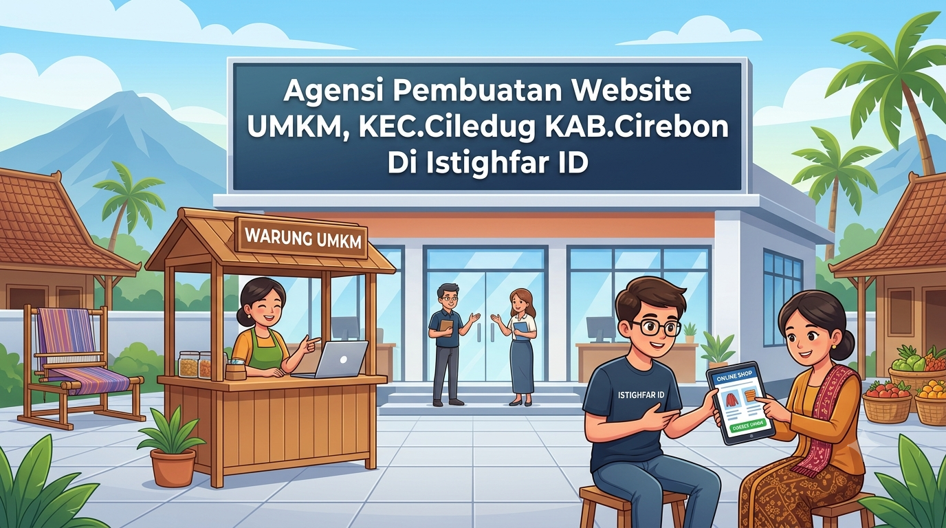 Tim ahli Agensi pembuatan website UMKM Ciledug sedang menganalisis performa situs web di Istighfar ID