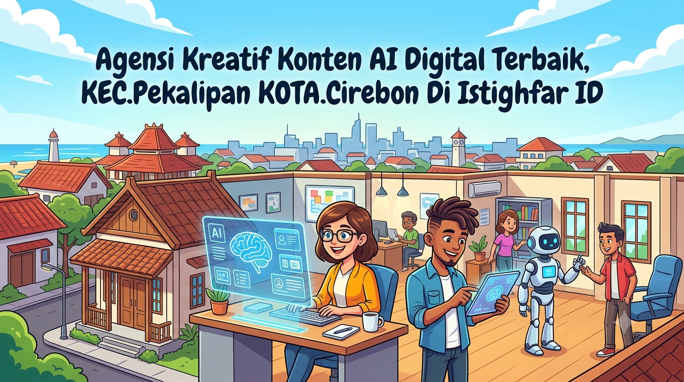 Tim agensi kreatif konten AI digital terbaik pekalipan sedang memproses produksi konten kreatif di Istighfar ID