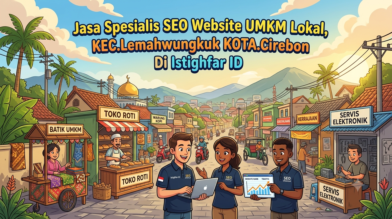 Tim jasa spesialis SEO website UMKM lokal Lemahwungkuk sedang menganalisis performa bisnis digital di Istighfar.ID