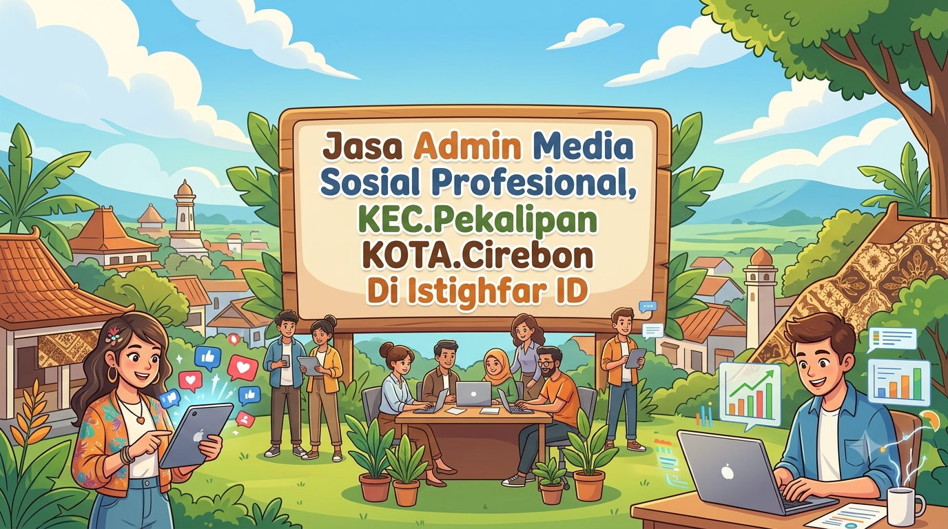 Tim jasa admin media sosial profesional Pekalipan sedang merancang strategi konten digital di Istighfar ID