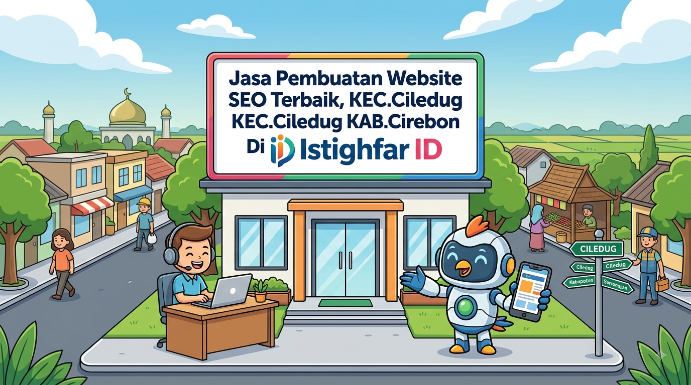 Tim ahli Jasa pembuatan website SEO Terbaik Ciledug sedang menganalisis performa situs web di Istighfar ID