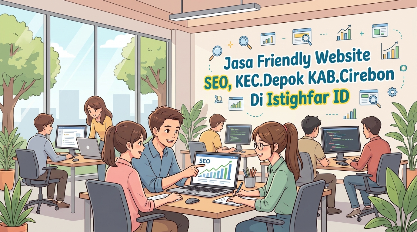 Tim ahli Jasa friendly website SEO Depok sedang menganalisis performa situs web klien di Istighfar ID