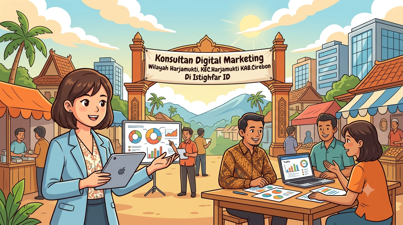 Tim profesional Konsultan digital marketing wilayah Harjamukti siap mendampingi pertumbuhan bisnis lokal Anda secara optimal.