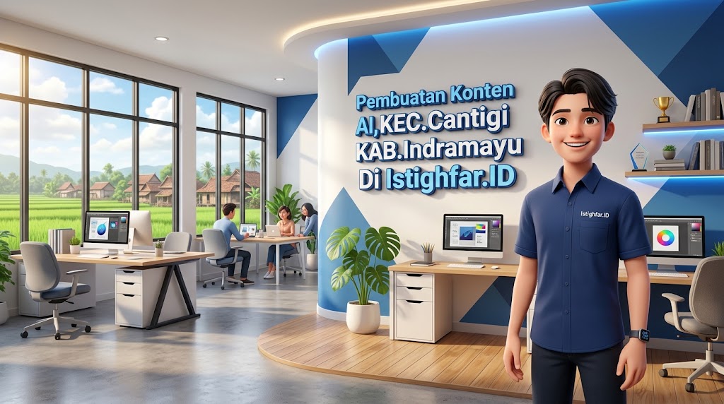 Pembuatan Konten AI Cantigi profesional oleh Istighfar Id untuk kemajuan usaha Indramayu.