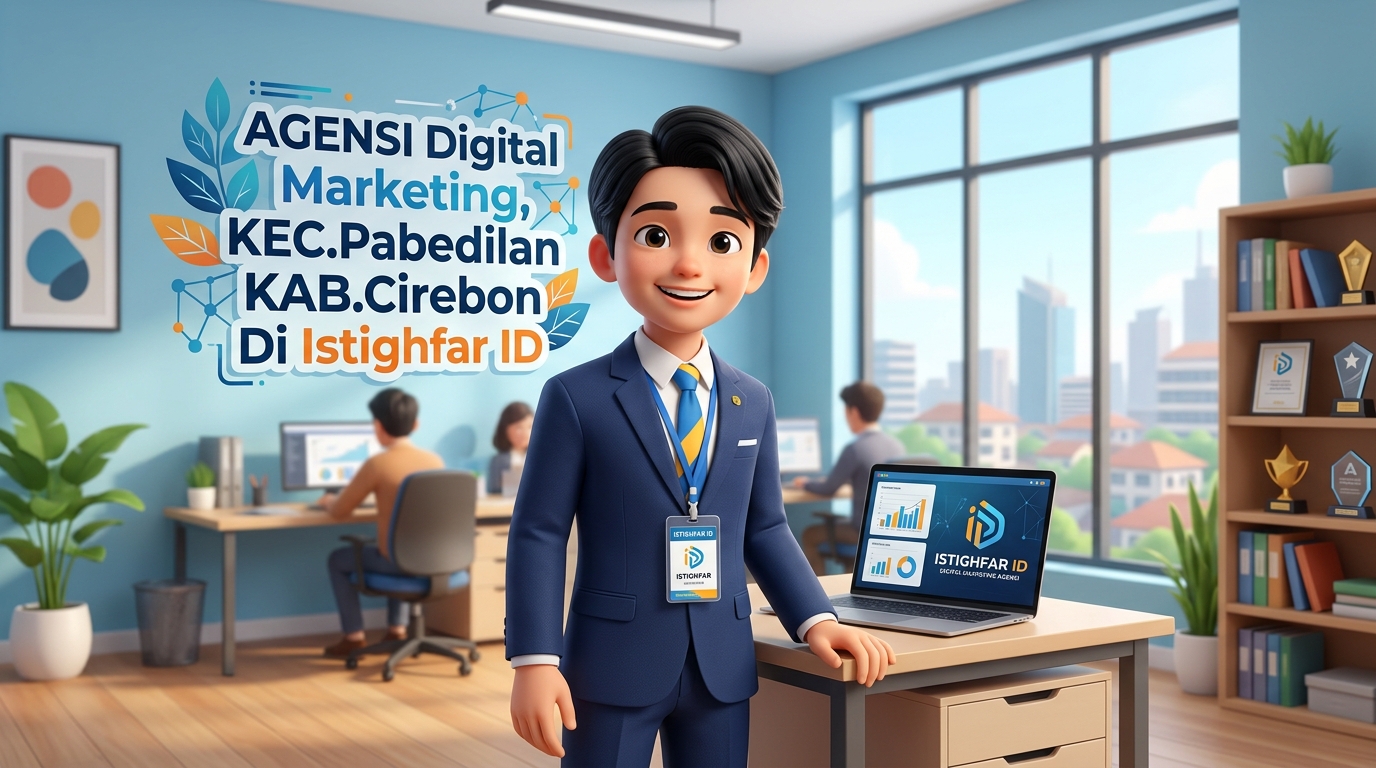 Tim profesional Istighfar ID sedang menyusun strategi Agensi Digital Marketing Pabedilan untuk meningkatkan omset bisnis lokal.