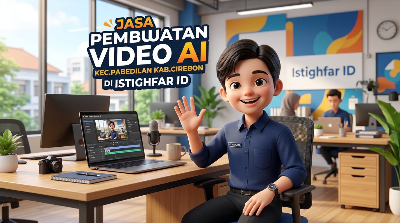 Tim kreatif Istighfar ID sedang merancang Jasa Pembuatan Video AI Pabedilan untuk meningkatkan omset bisnis lokal.