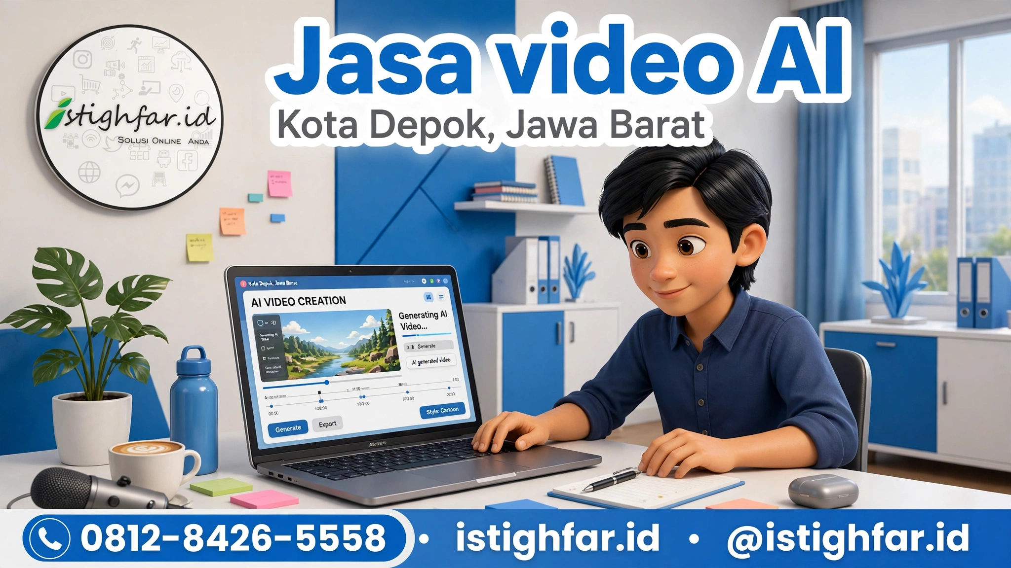 Jasa video AI Depok profesional bersama Istighfar Id untuk bisnis lokal