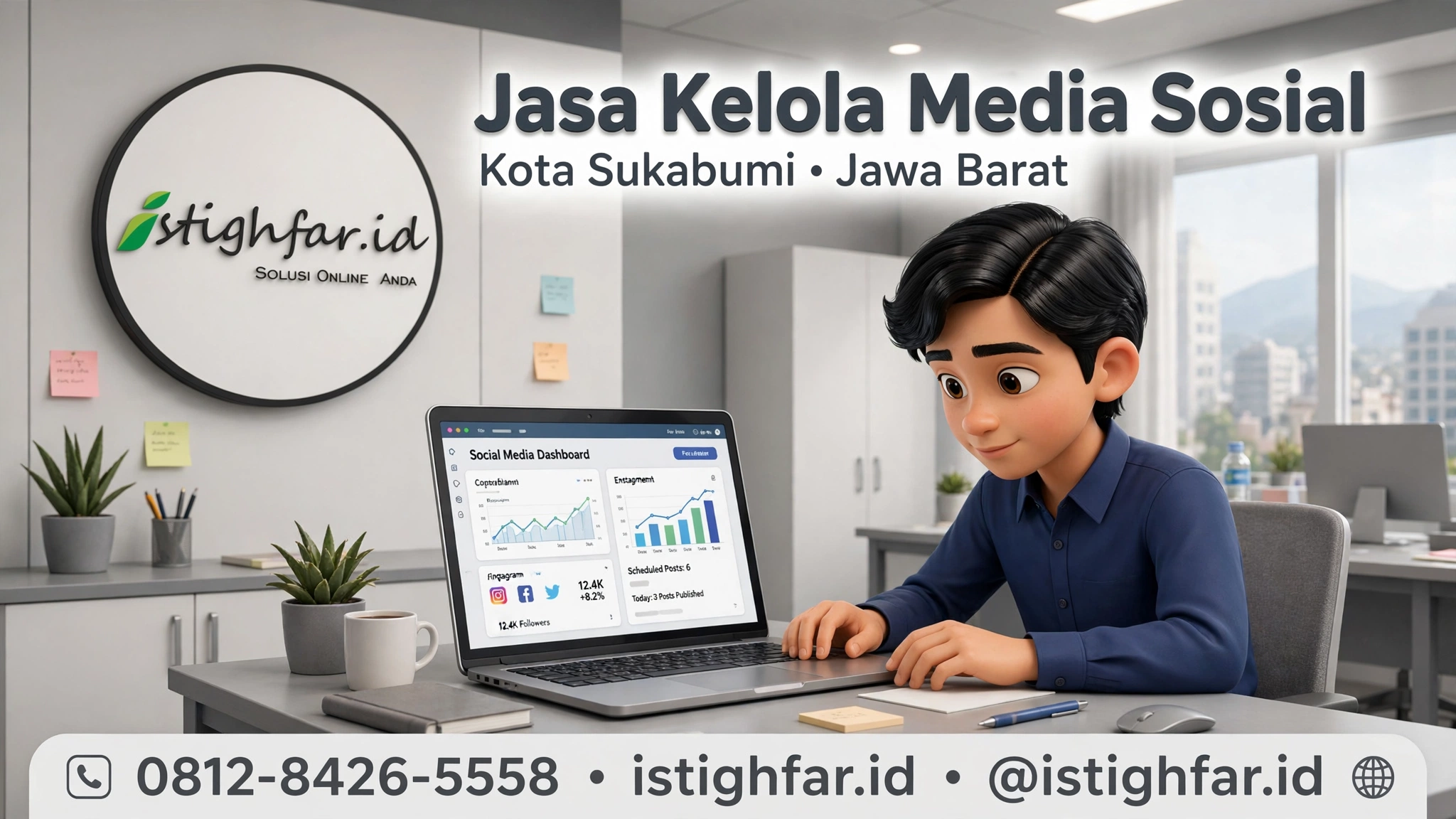Jasa kelola media sosial Sukabumi profesional bersama Istighfar Id untuk bisnis lokal