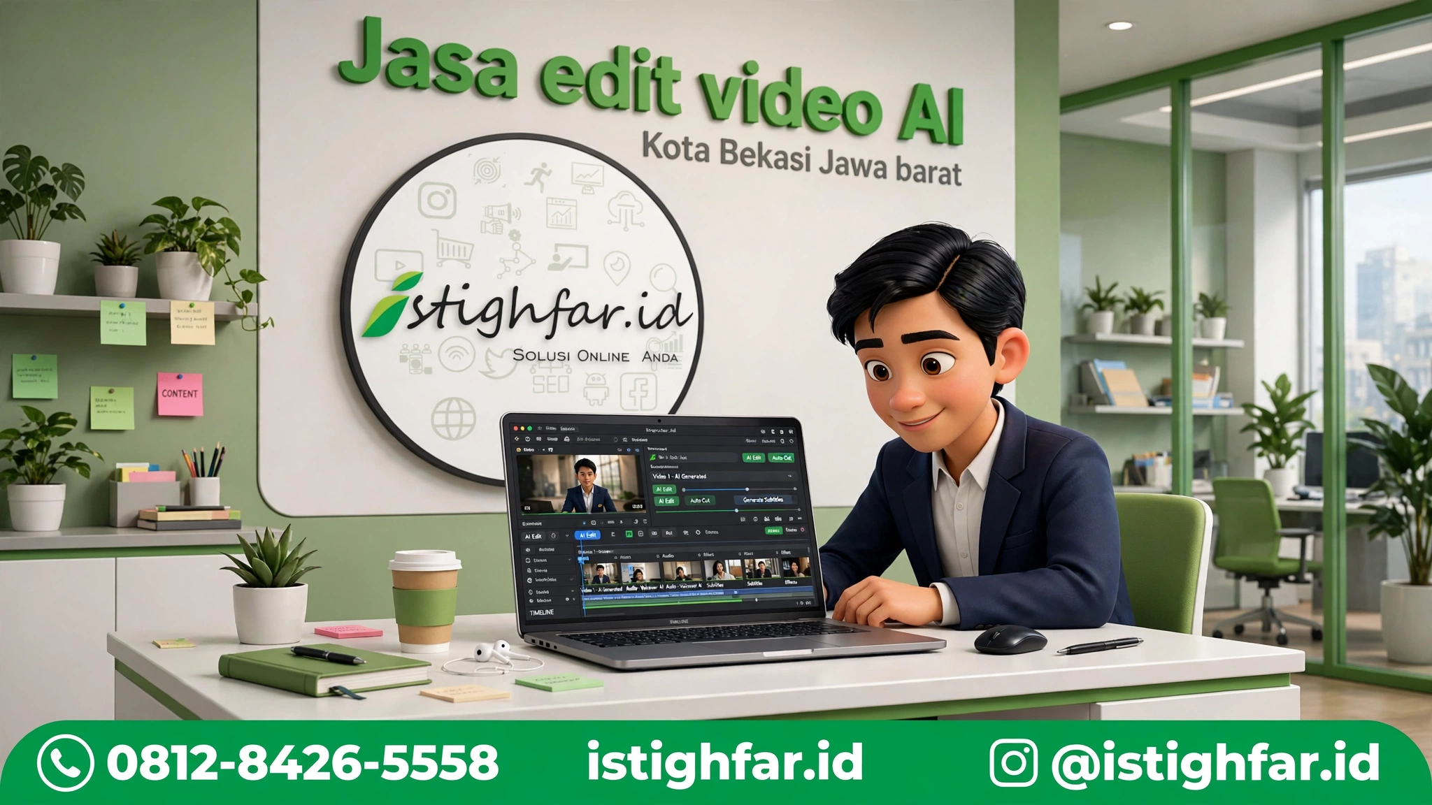 Jasa edit video AI Bekasi profesional bersama tim ahli Istighfar ID