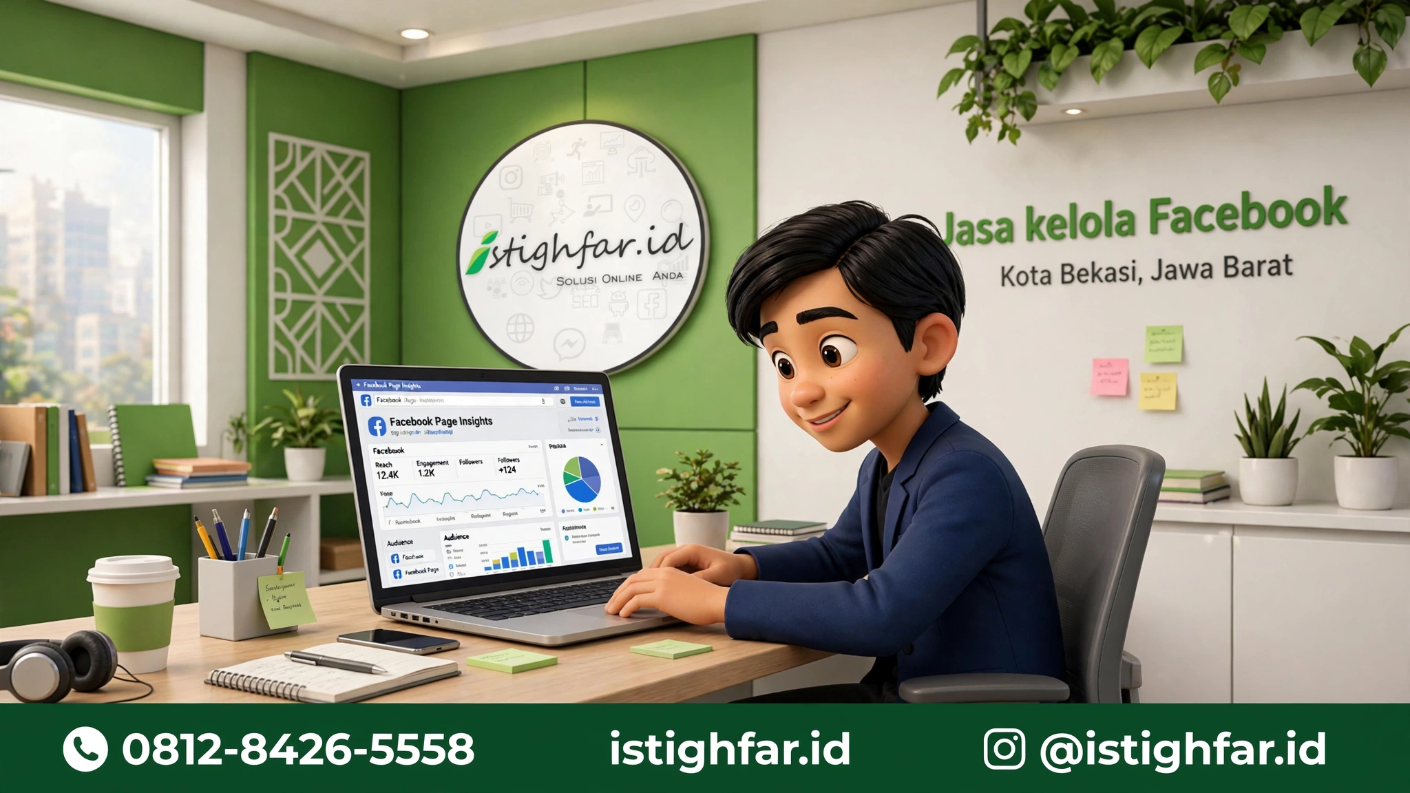 Jasa kelola Facebook Bekasi profesional bersama tim ahli Istighfar ID